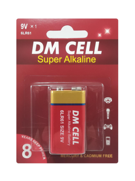 باتری کتابی 9 ولت آلکالاین DM CELL