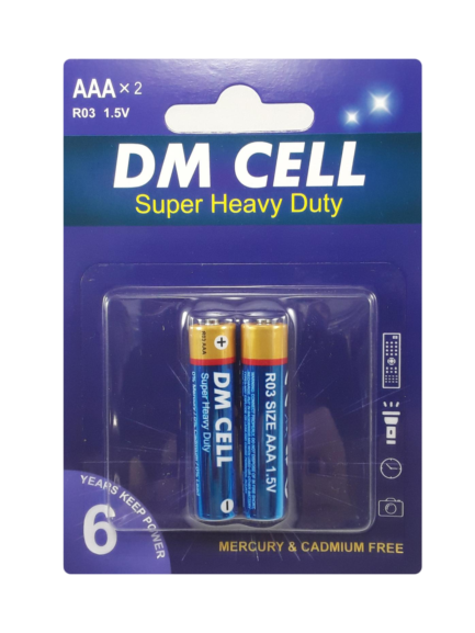 باتری نیم قلمی AAA سوپر انرژی DM CELL