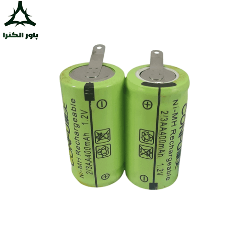 باتری شارژی CONFU 1.2V 2/3AA 400mAh کانفو | پک 2 عددی پلیت دار — تصویر ۲